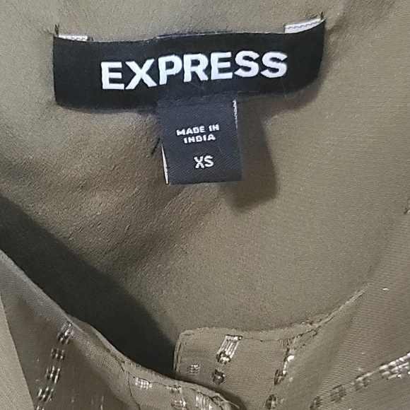 Express Olive Green Ruffle Top - Picture 3 of 3